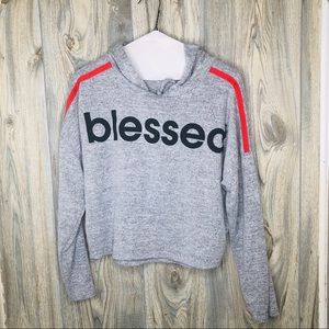 ‼️BRAND NEW ‼️Grey Blessed Cropped Hoodie